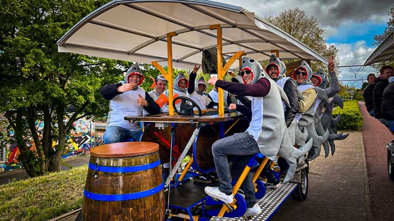 Stag party on the beer bike